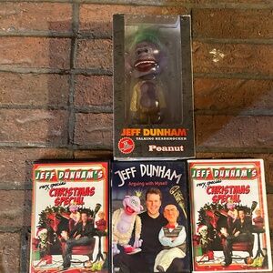Jeff Dunham Peanut Talking Headknocker Figure (Never Opened) + 3 DVDs